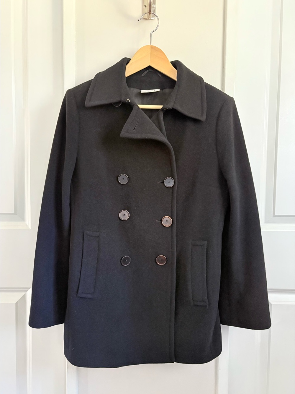 Akris Punto Black Double-Breasted Coat | Size 8